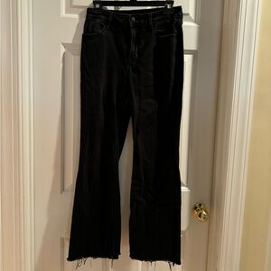 Black high rise flare jean